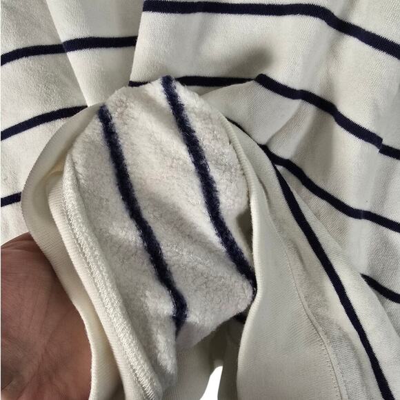 J.Crew Womens Striped Wide Button Collar Tunic Sweatshirt Cloudspun Fleece Sz 3X - Picture 5 of 6